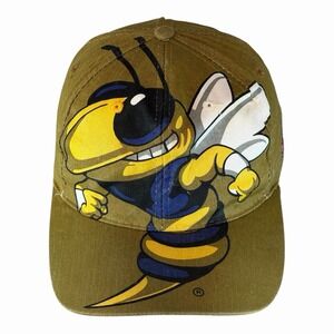 Vintage 1994 Georgia Tech Yellow Jackets Global Caps BUZZ Big Logo Snapback Hat